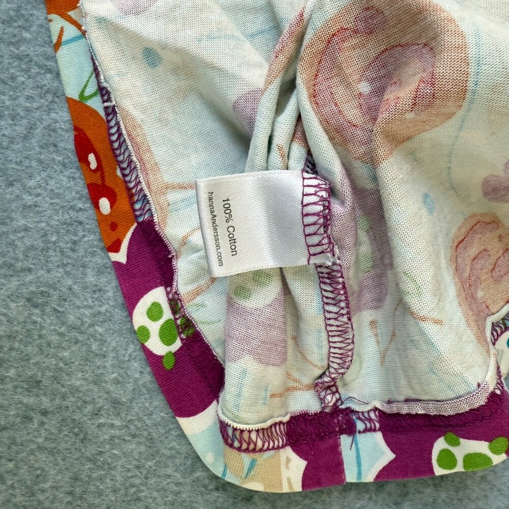 Hanna Andersson Girls Size 80 / US 2 Long Sleeve Dress Blue Purple Orange Floral - Picture 12 of 15